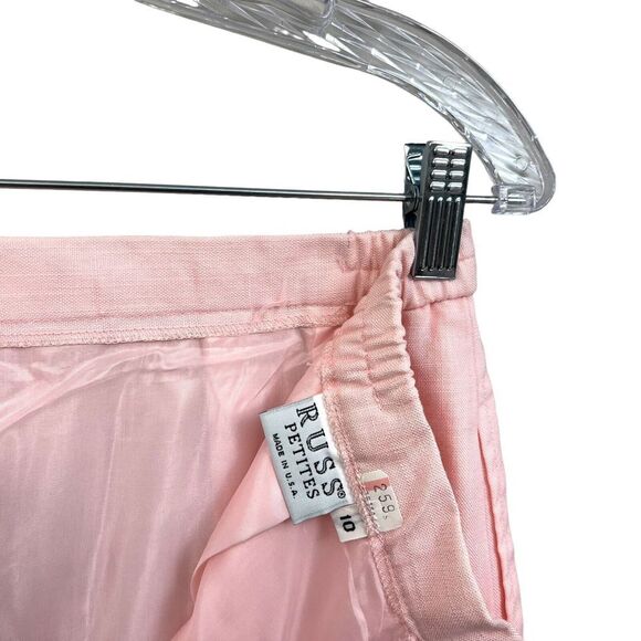 Russ Petites Womens 2 Pcs Suit Blazer and Pencil Skirt One Button Lined Pink 10 - Picture 11 of 11